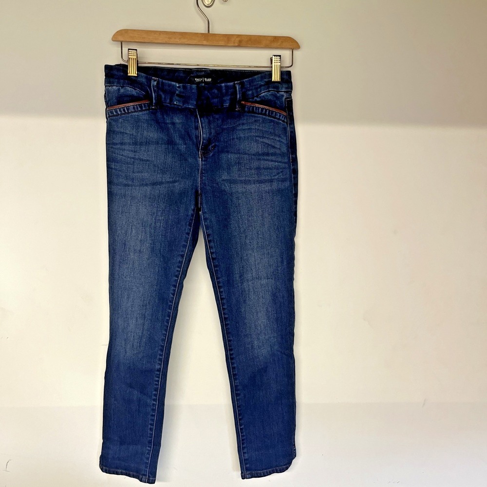 White House, Black Market Skinny Crop Jeans Womens 2 L25 Dark Wash Stretch Denim